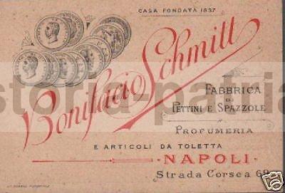 Napoli, Moda, Profumeria, Cosmesi, Cura Dei Capelli, Antica Pubblicitaria, Schmitt immagine 1