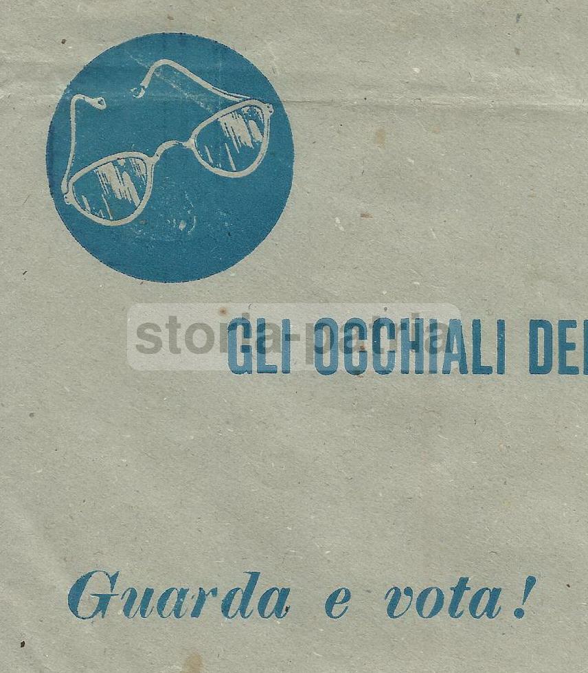 Occhiali, Inusuale Propaganda Elettorale, Busta Pubblicitaria, Guarda E Vota, Rarita immagine 2