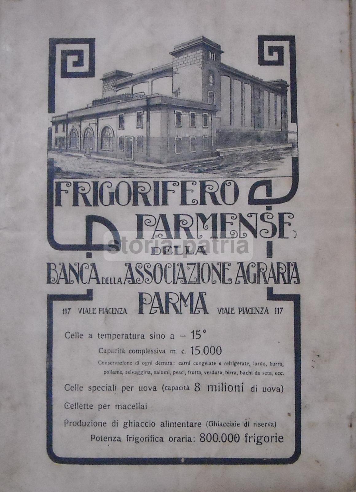 Parma, Frigorifero Parmense, Banca, Associazione Agraria, Ghiaccio, Antica Pubblicita immagine 1