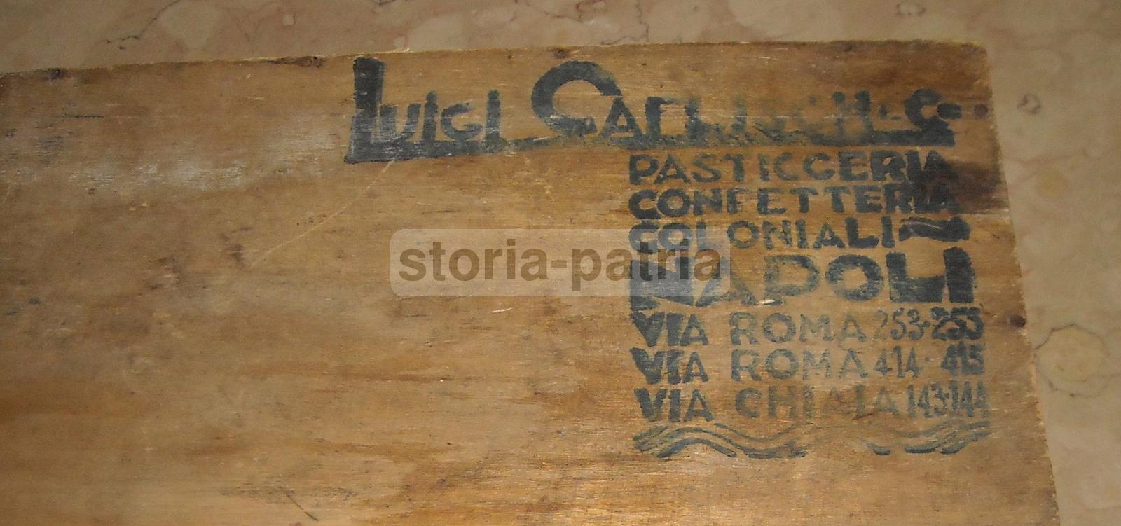 Pasticceria, Dolciaria, Confetteria, Coloniali, Napoli, Astuccio Pubblicitario, Legno immagine 1