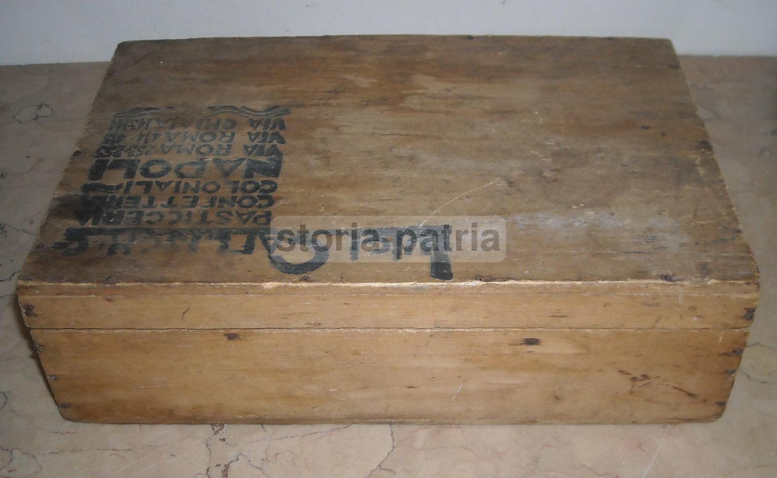 Pasticceria, Dolciaria, Confetteria, Coloniali, Napoli, Astuccio Pubblicitario, Legno immagine 5