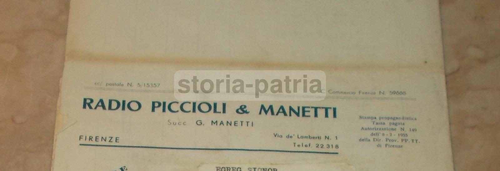 Piccioli Manetti, Firenze, Elettrodomestici, Radio, Televisori, Scrittura, Caffe immagine 3