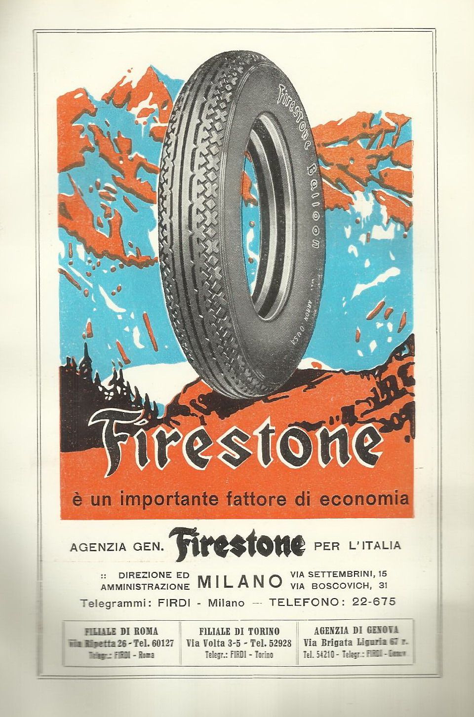 Pneumatici Firestone, Auto, Lubrificazione, Mobiloil, Antica Stampa Pubblicitaria immagine 2