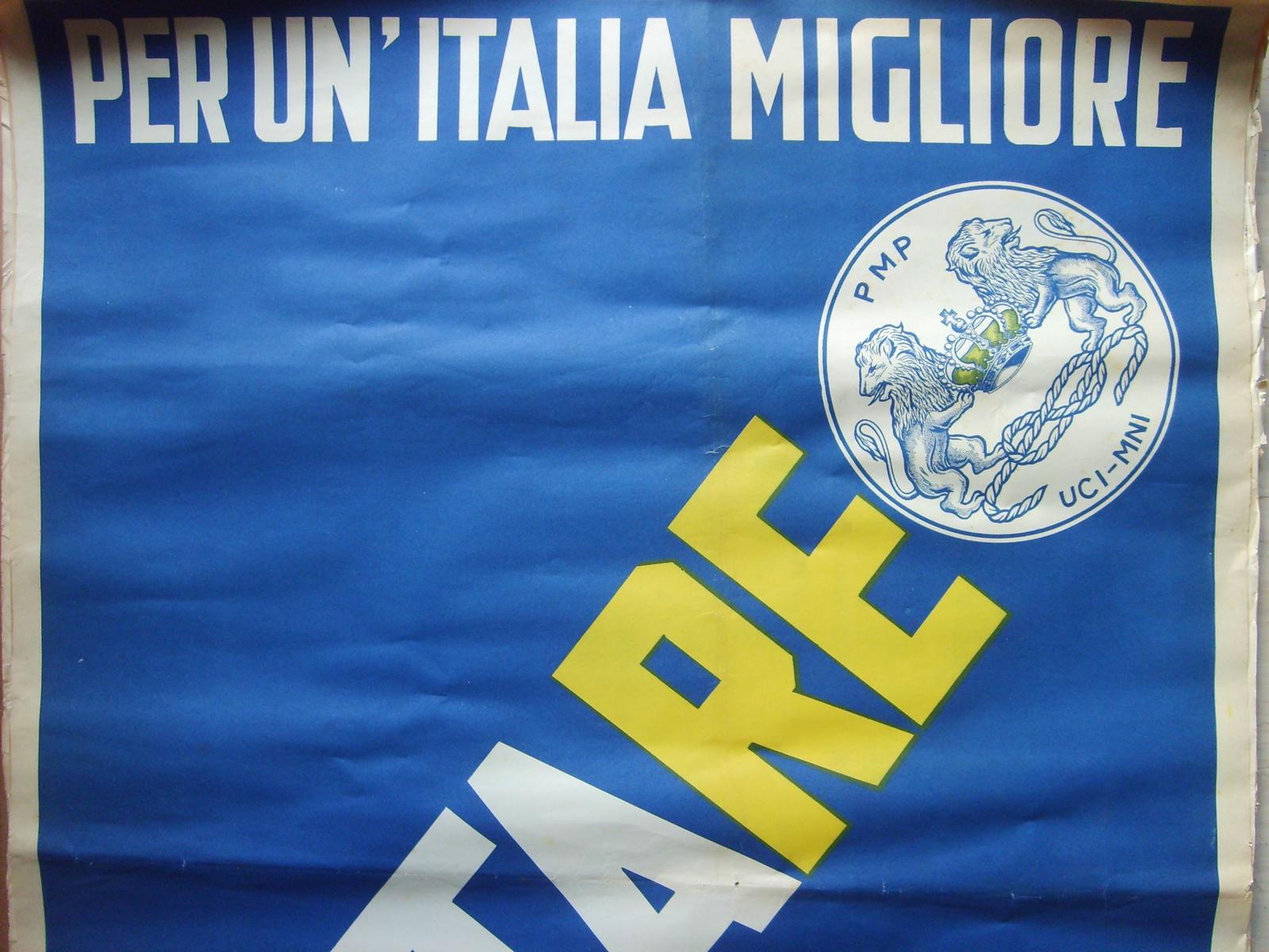 Politica, Monarchia, Propaganda Elettorale, Savoia, Araldica, Manifesto d'Epoca immagine 1