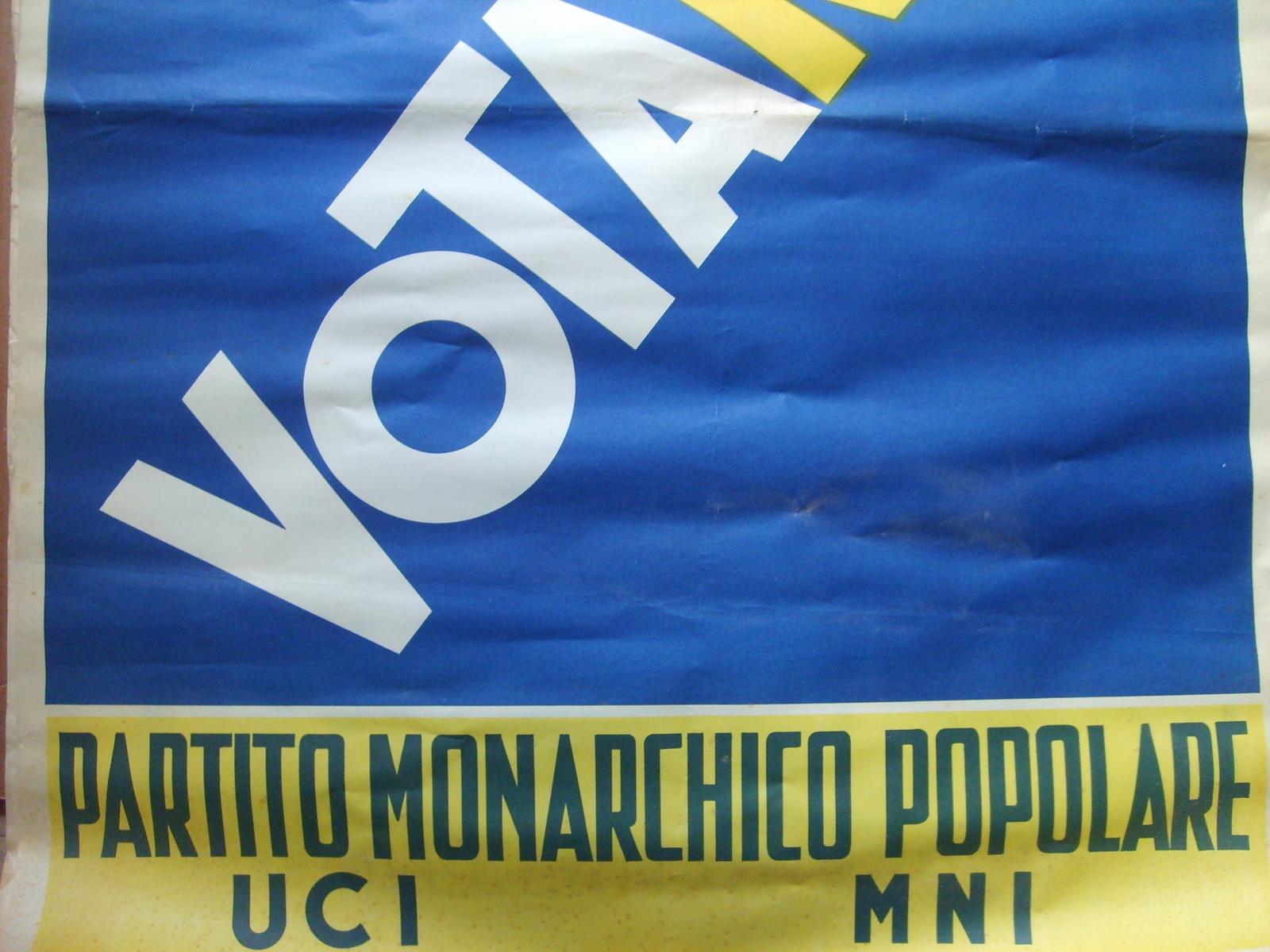 Politica, Monarchia, Propaganda Elettorale, Savoia, Araldica, Manifesto d'Epoca immagine 2