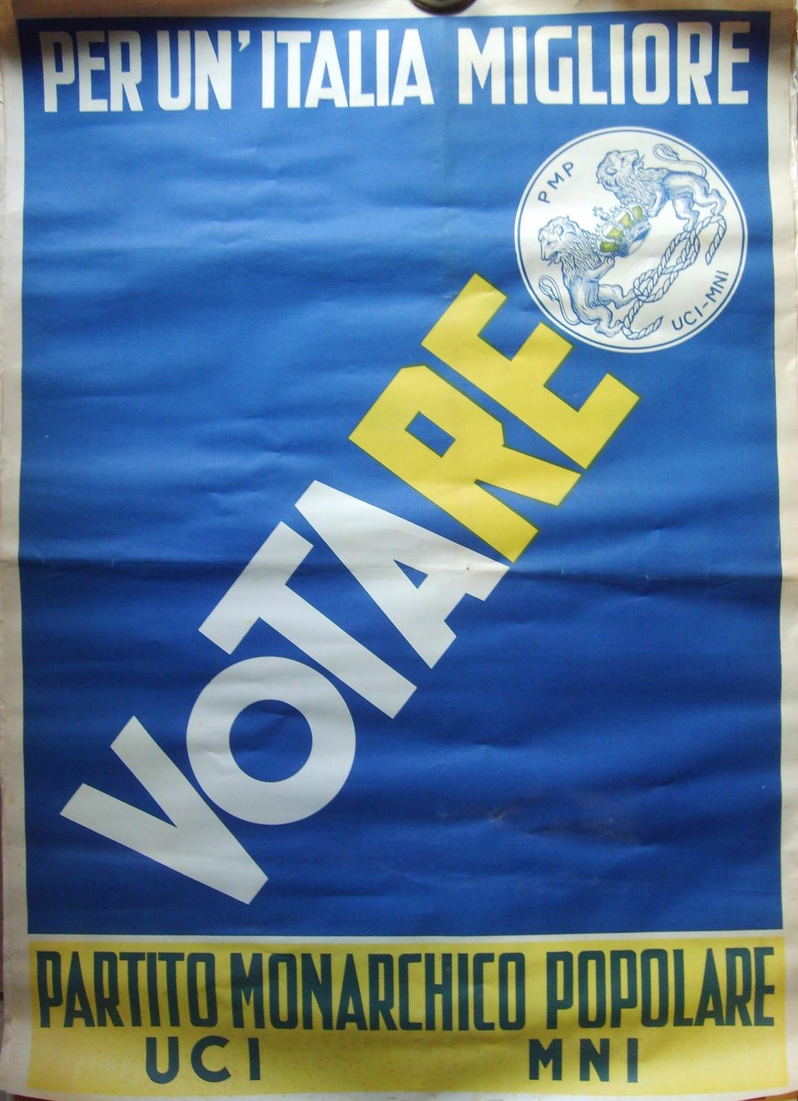 Politica, Monarchia, Propaganda Elettorale, Savoia, Araldica, Manifesto d'Epoca immagine 4