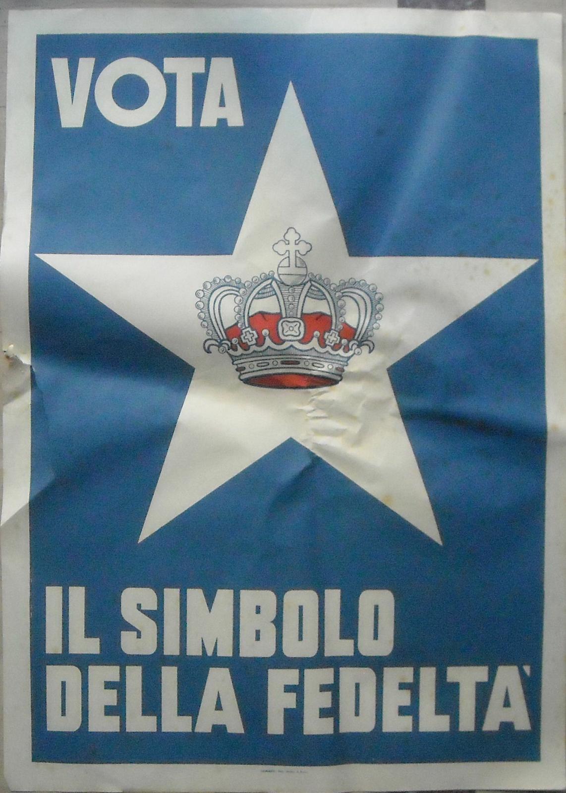 Politica, Monarchia, Propaganda Elettorale, Savoia, Araldica, Stella E Corona, Stampa immagine 1
