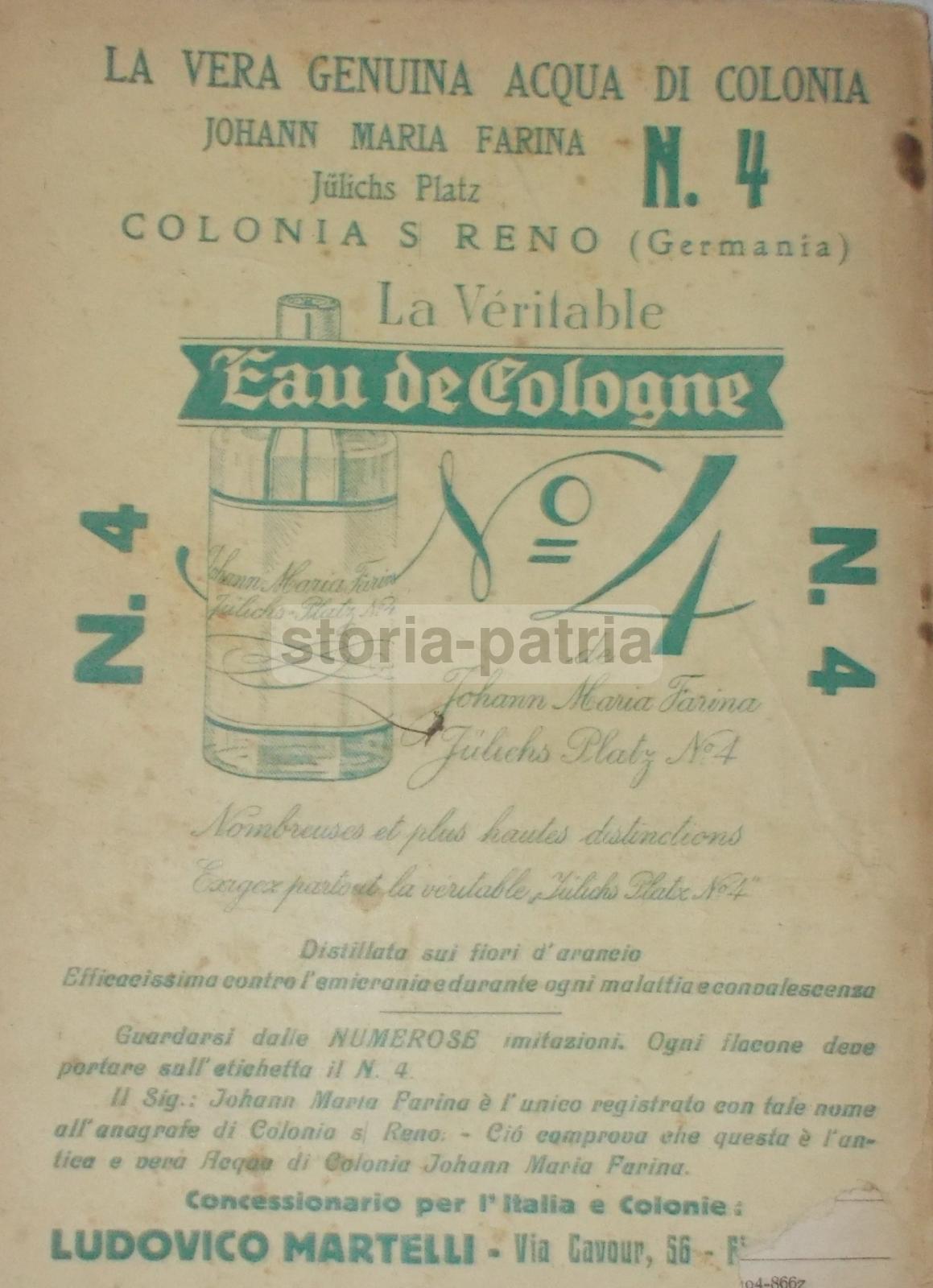 Profumeria, Farmaceutica, Emicrania, Acqua Di Colonia, Farina, Ditta Martelli, Firenze immagine 1