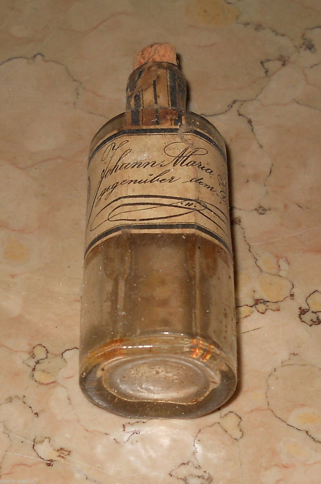 Profumeria, J M Farina, Bottiglia In Vetro, Antica, Decorativa, Araldica, Pubblicita immagine 4