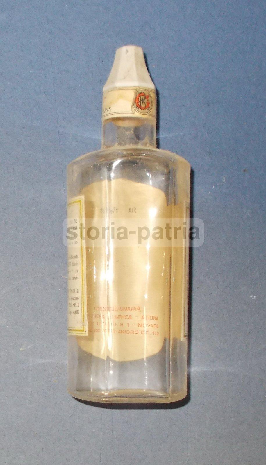 Profumeria, Roger Gallet, J M Farina, Araldica, Bella Bottiglia d'Epoca, Vetro immagine 3