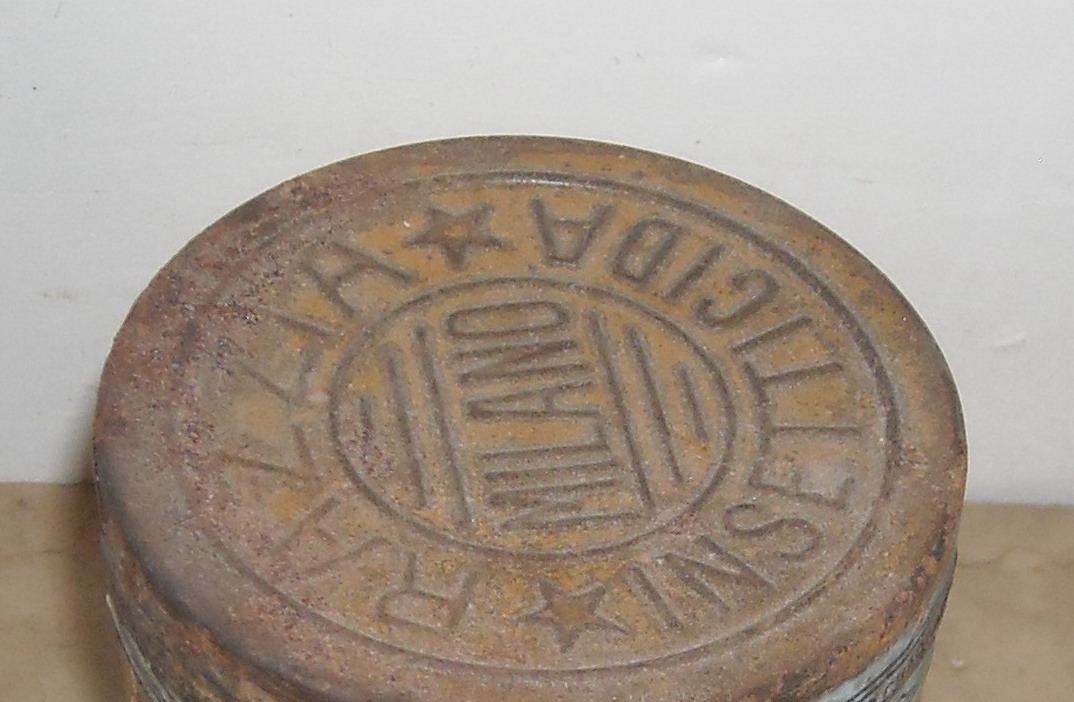 Raro Antico Barattolo In Latta, Insetticida Razzia, Neumann, Fiume, Milano, Araldica immagine 12