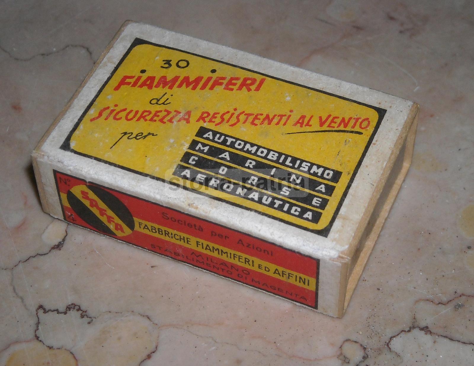 Saffa, Fiammiferi, Inusuale Scatola Pubblicitaria, Automobilismo, Marina, Corse, Rara immagine 3