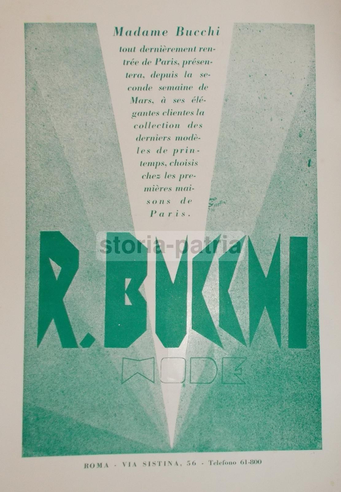 Sartoria, Moda Parigina, Roma, Madame Bucchi, Antica Pubblicitaria, Futurista, Fantini immagine 1