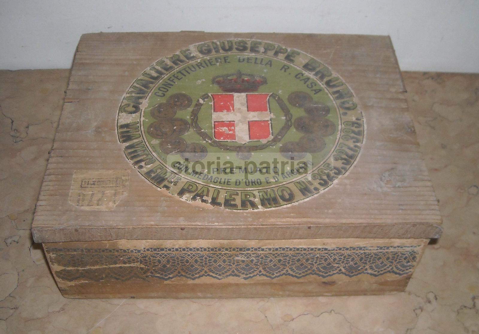 Sicilia, Palermo, Dolciaria, Confetture, Araldica, Savoia, Antica Scatola, Pubblicita immagine 1