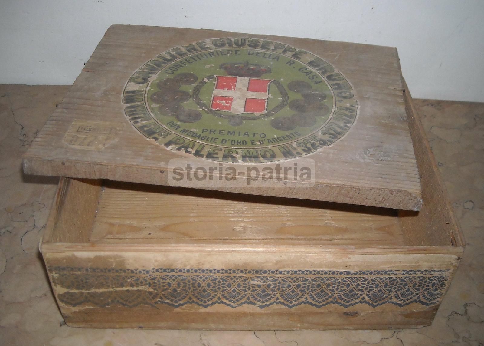 Sicilia, Palermo, Dolciaria, Confetture, Araldica, Savoia, Antica Scatola, Pubblicita immagine 2