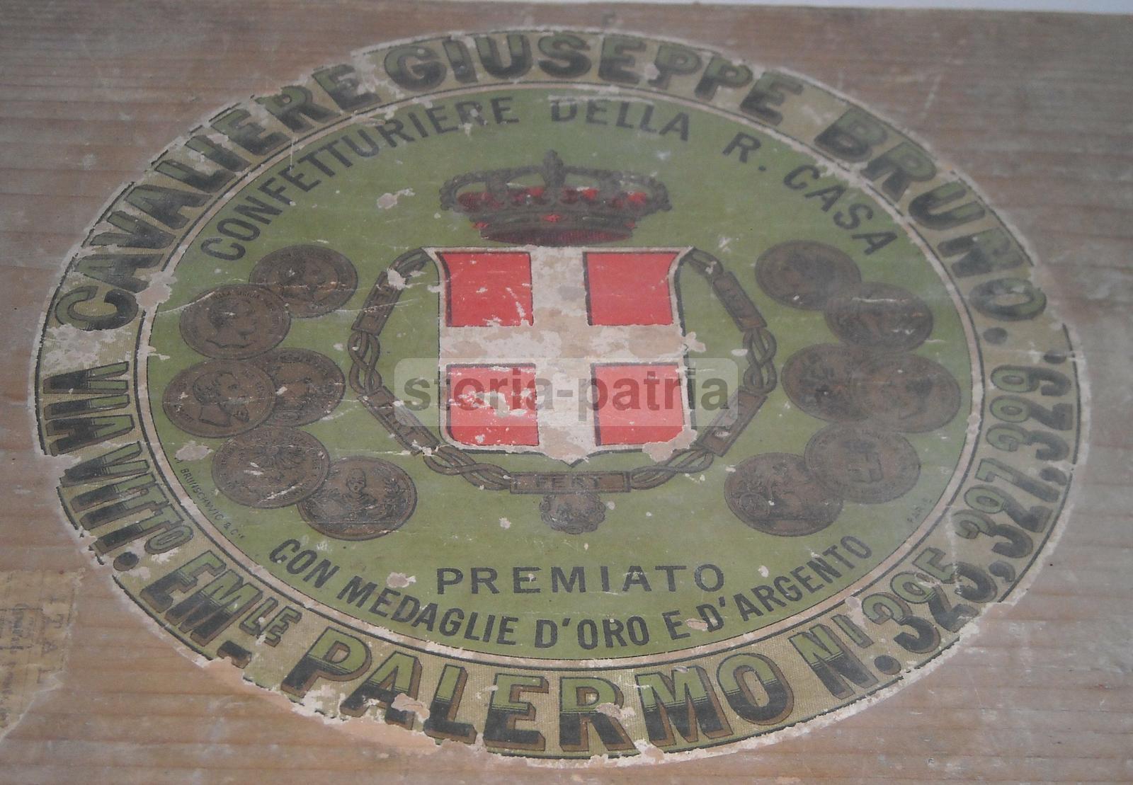 Sicilia, Palermo, Dolciaria, Confetture, Araldica, Savoia, Antica Scatola, Pubblicita immagine 14