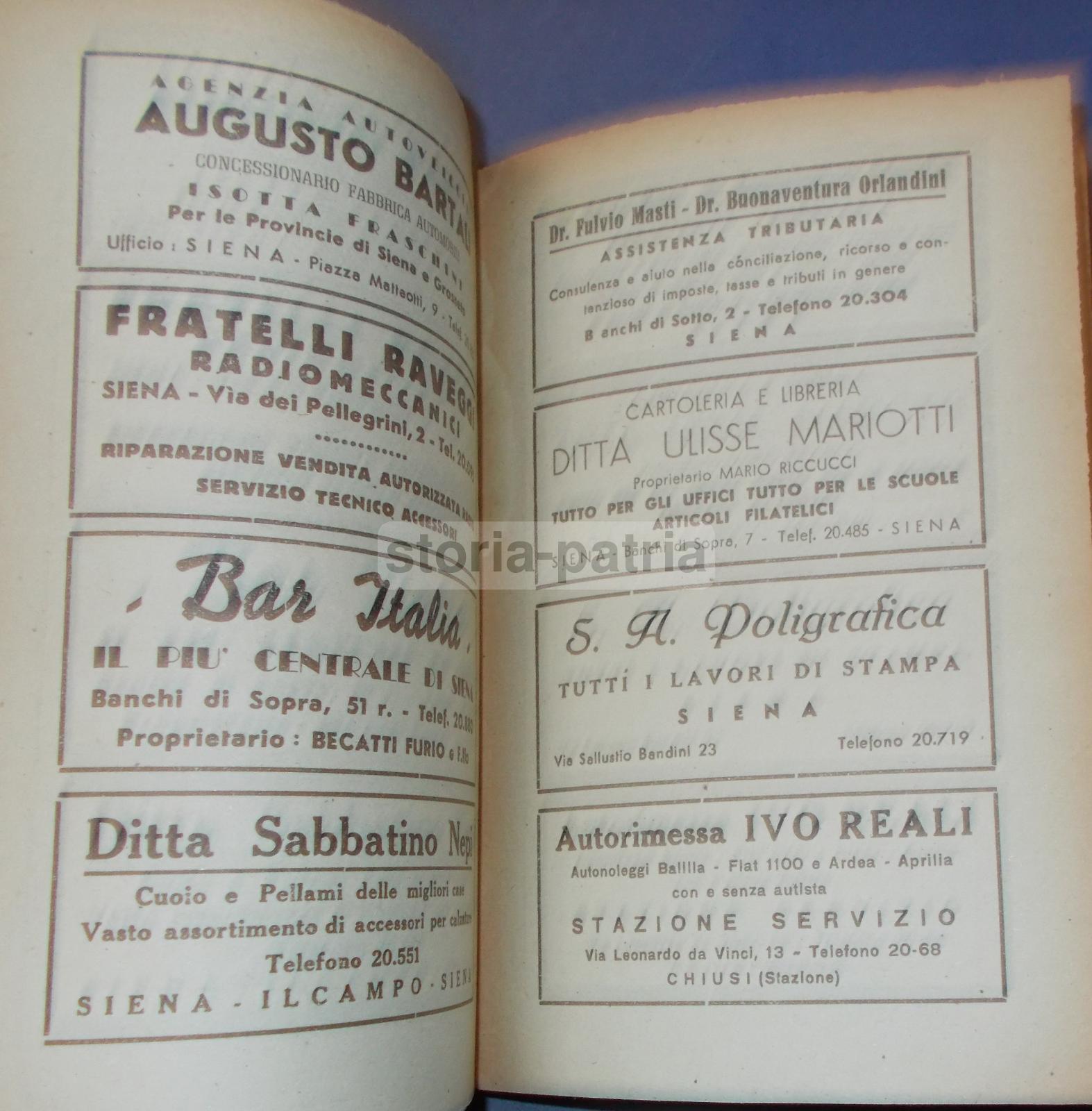 Siena, Storia Locale, Economia, Turismo, Arte, Calendario, Cronologia, Pubblicita, 1947 immagine 2