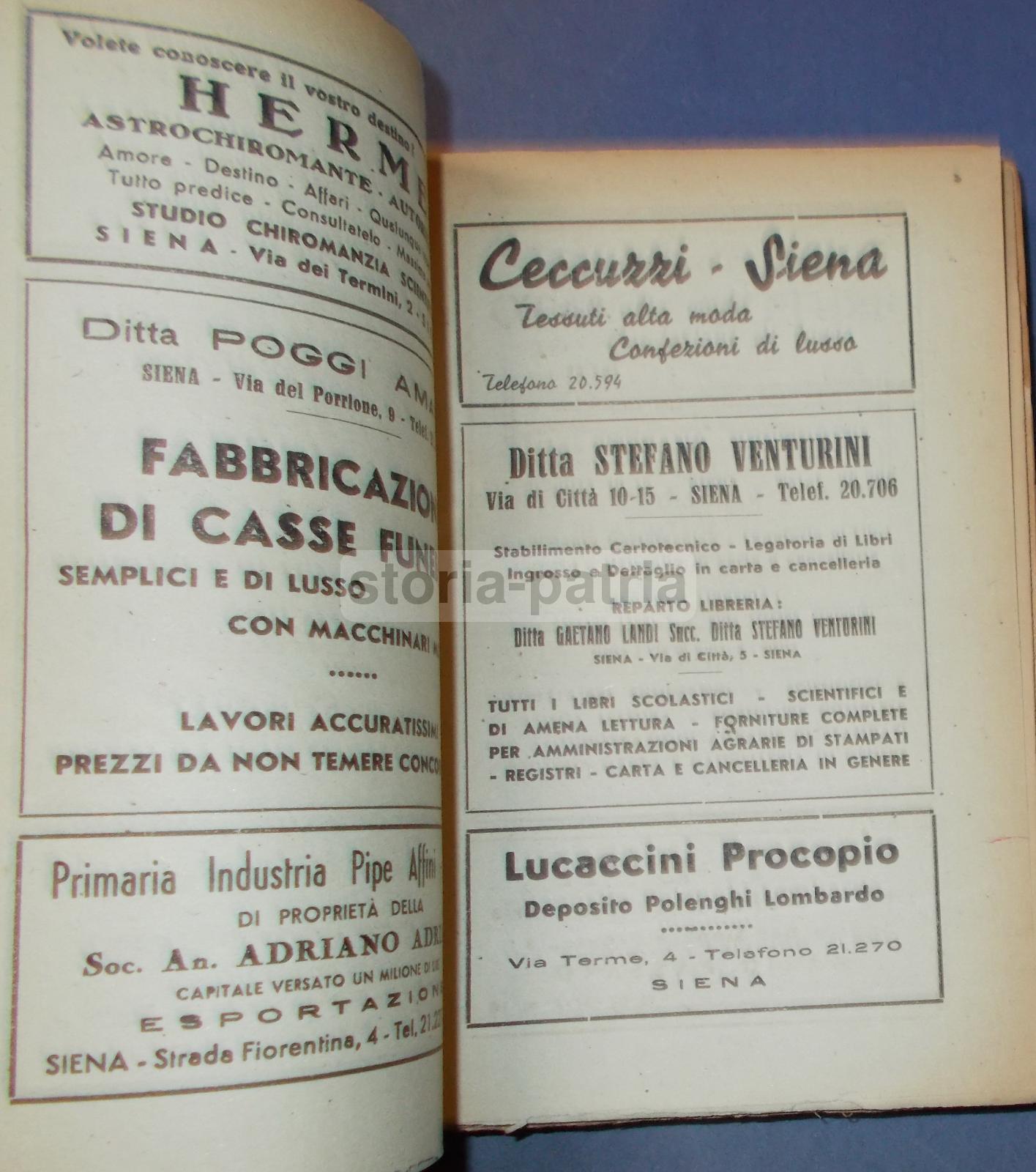 Siena, Storia Locale, Economia, Turismo, Arte, Calendario, Cronologia, Pubblicita, 1947 immagine 13