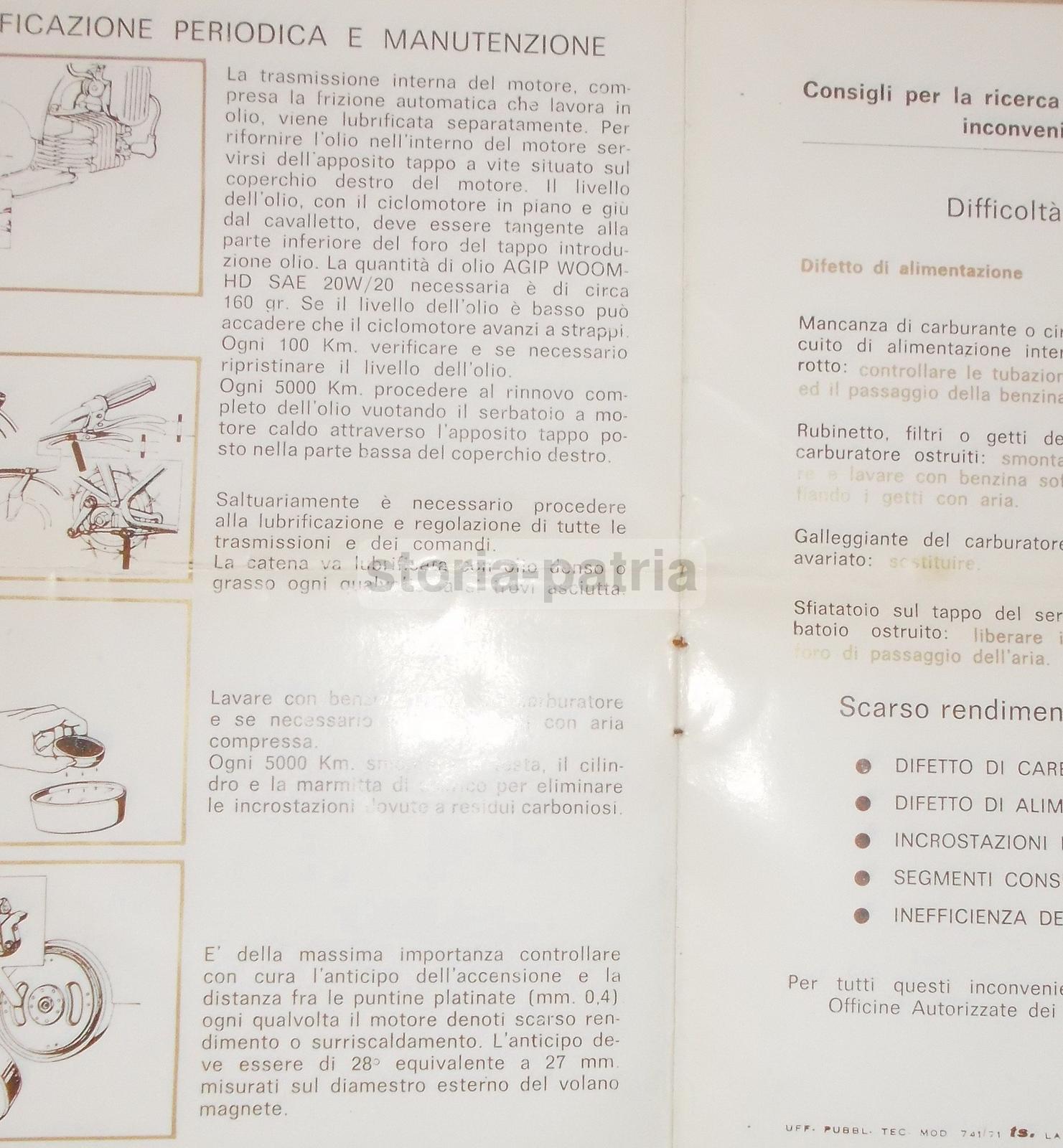 Tecnica, Motori, Motociclette, Motorino, Libretto d'Epoca, Pubblicitario, Pesaro, Utile immagine 3