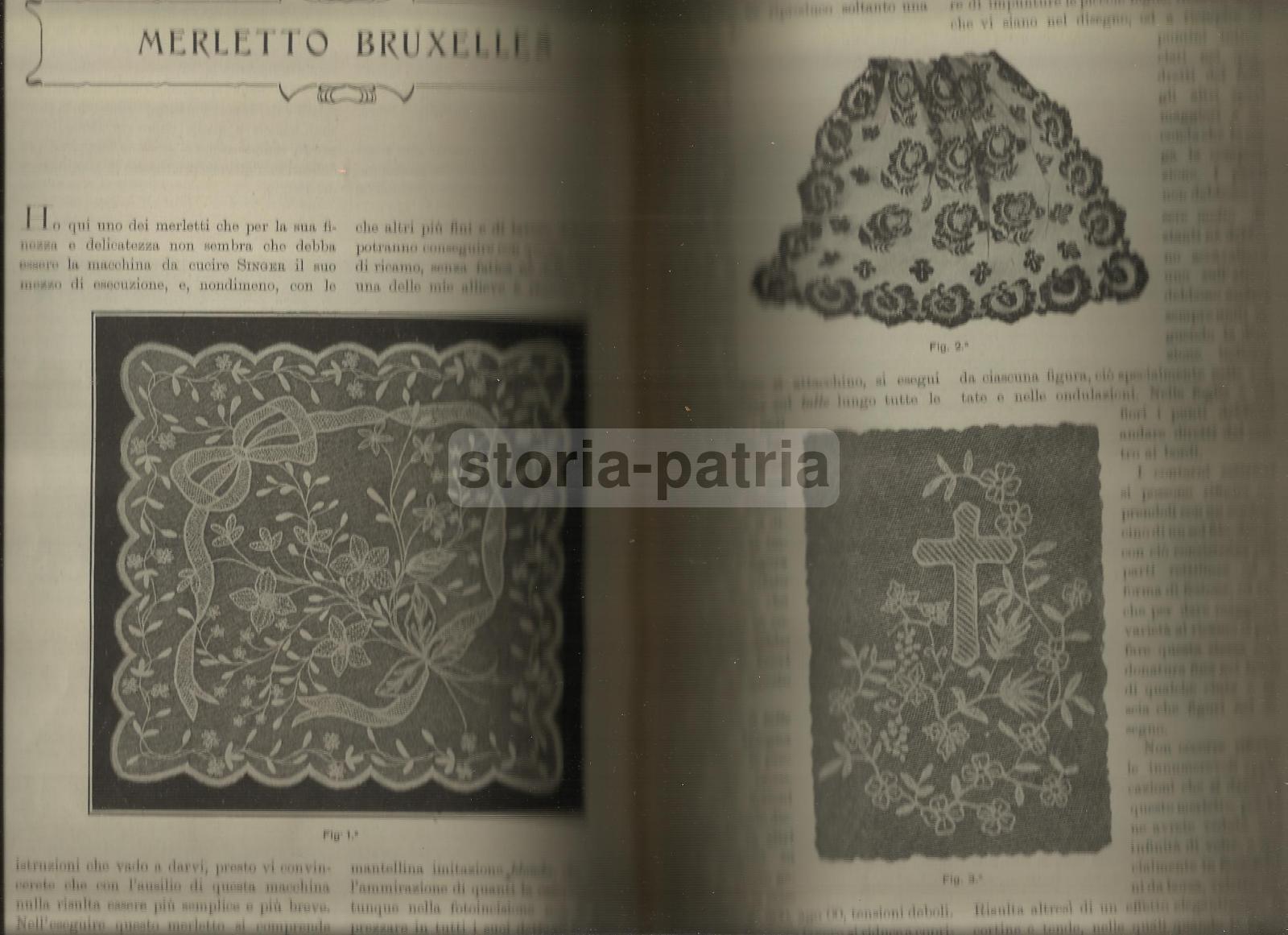 Tessuti, Abbigliamento, Biancheria, Ricami, Antico Manuale 1908, Singer, Malta, Venezia immagine 6