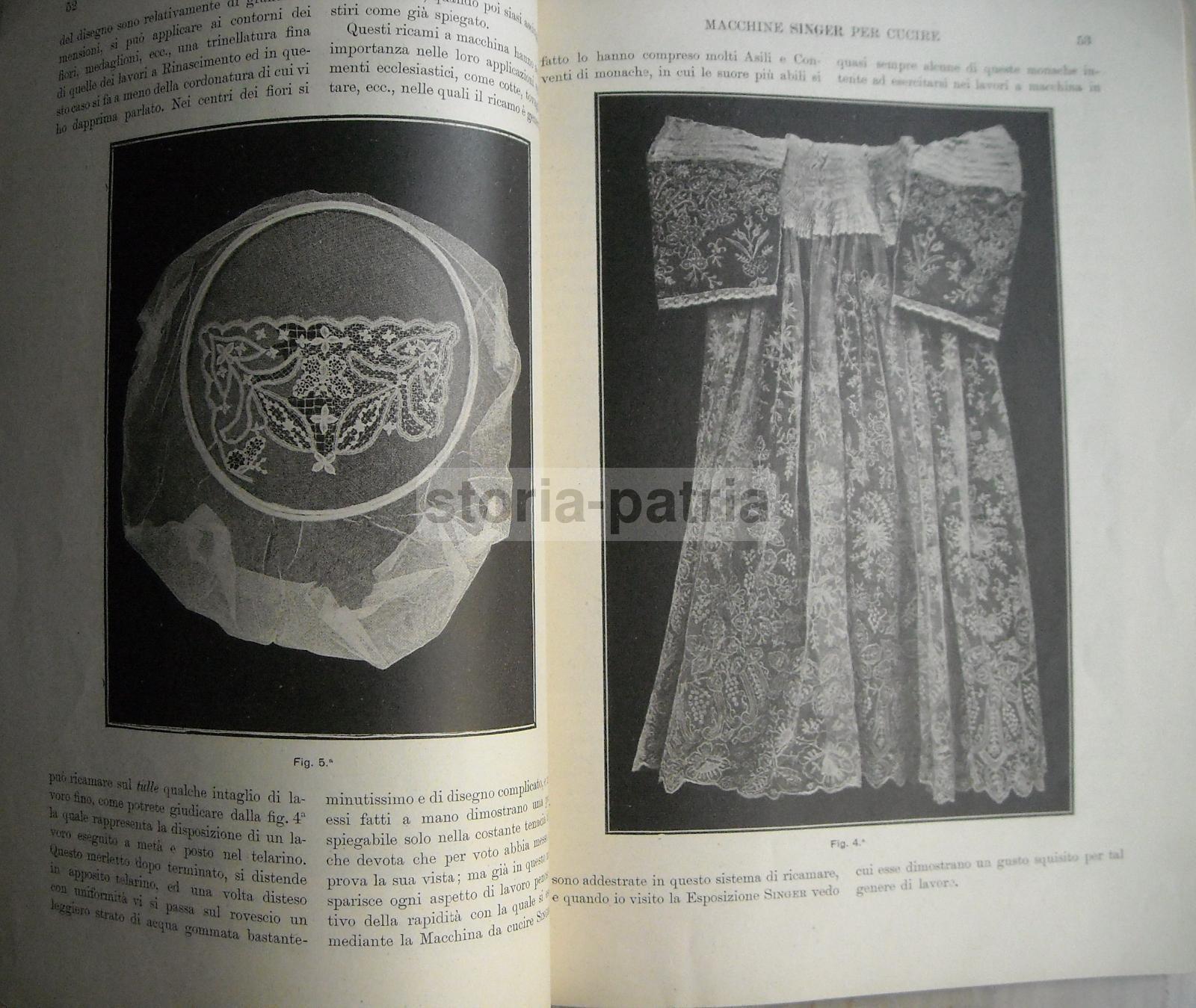 Tessuti, Abbigliamento, Biancheria, Ricami, Antico Manuale 1908, Singer, Malta, Venezia immagine 8