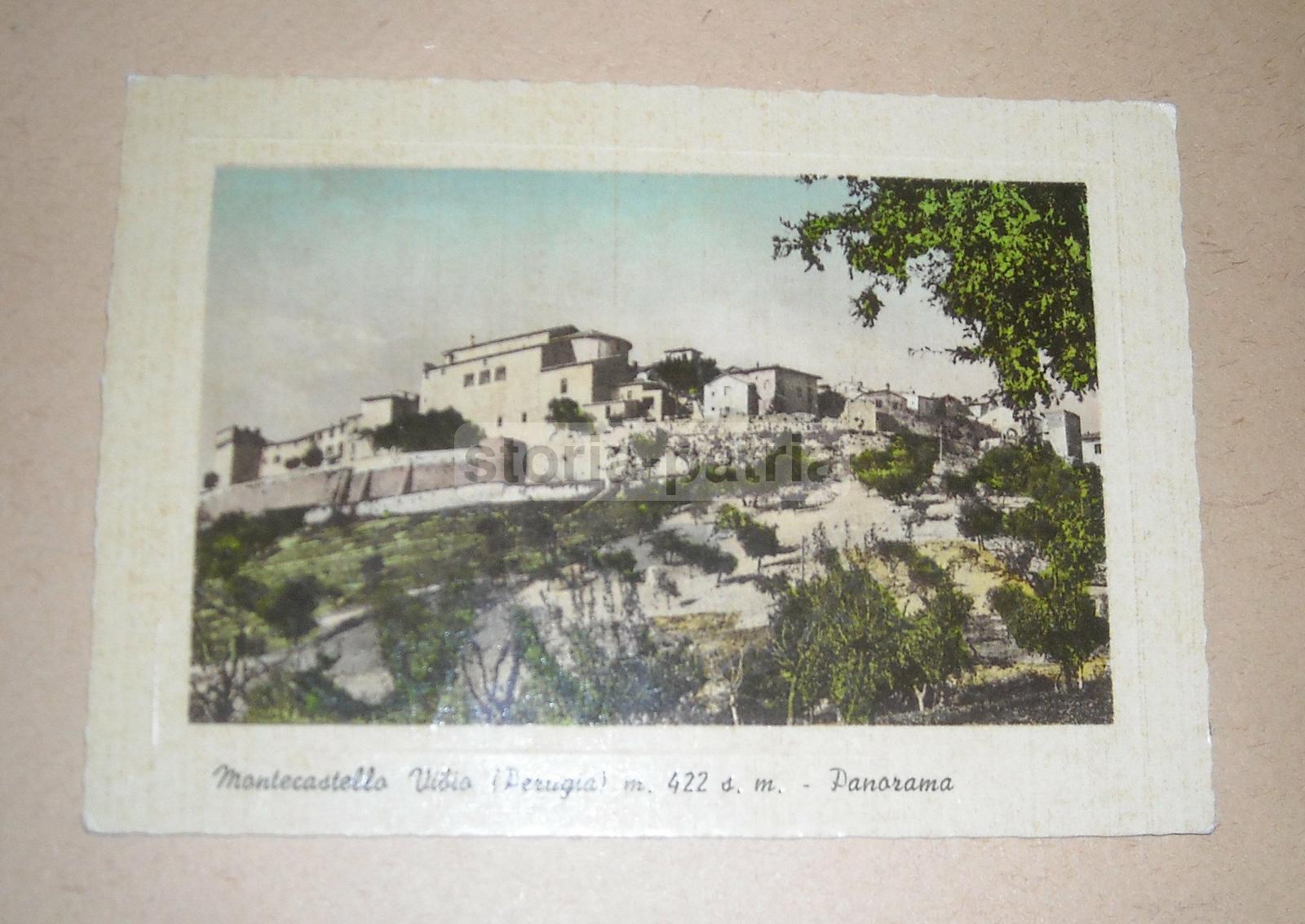 Umbria, Perugia, Montecastello Vibio, Bella Veduta Panoramica, Cinta Muraria, d'Epoca immagine 1