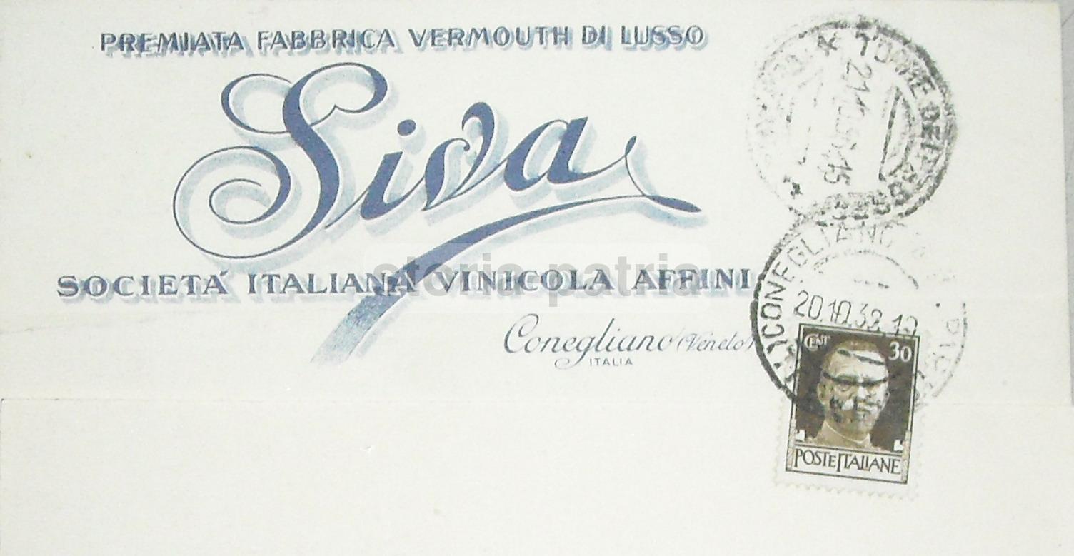 Veneto, Conegliano, Enologia, Vini, Vermouth, Societa Vinicola, Biglietto, Pubblicita immagine 1