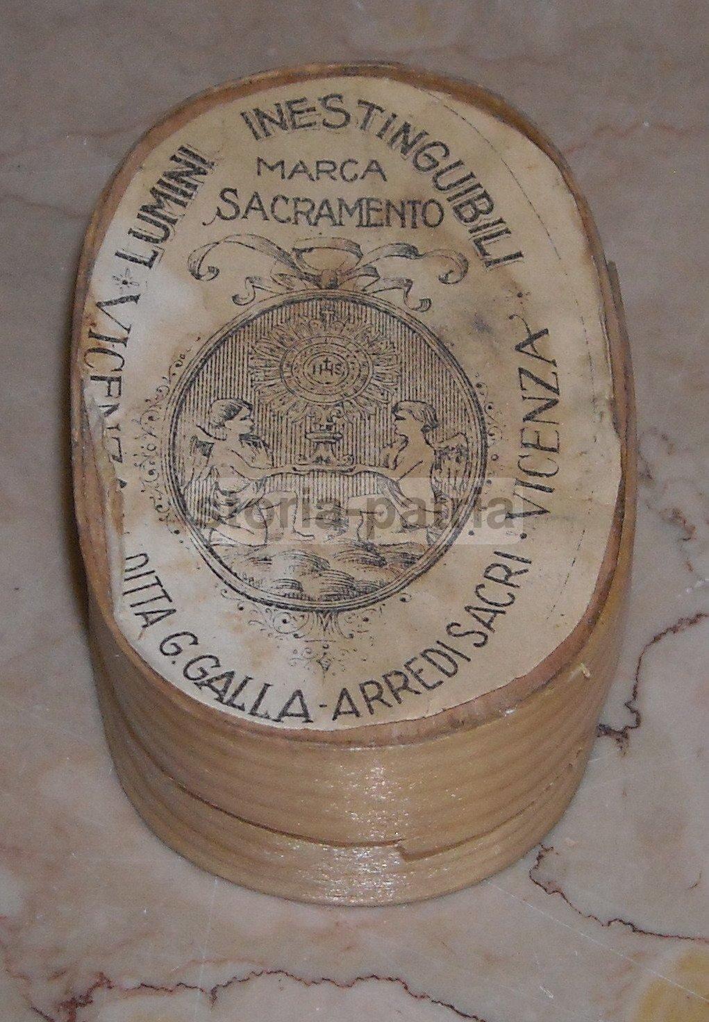 Vicenza, Galla, Sacramento, Illuminazione, Stampa Devozionale, Antica Pubblicitaria immagine 1